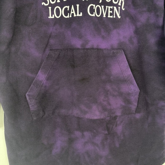 Midnight Hour Tunic Size Medium Purple Black Tie Dye Hoodie Witchy Goth - Picture 3 of 8